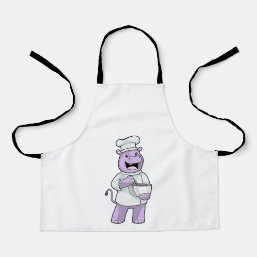 Tablier Hippo comme chef avec bol (Recto)
