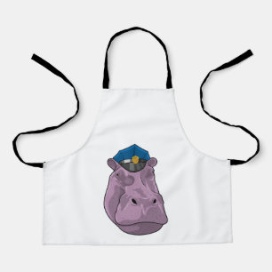 Tablier Hippo en tant que policier