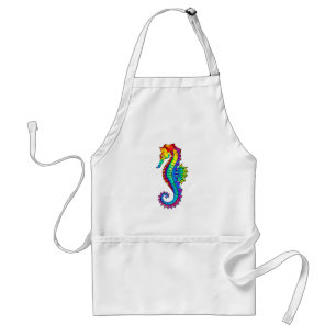 Tablier Hippocampe polygonal arc-en-ciel