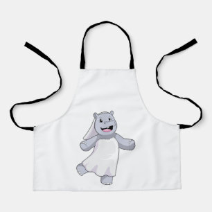 Tablier Hippopotame en mariée avec voile