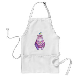 Tablier Hippopotame Violet Fantaisiste Mignon