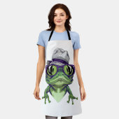 Tablier Hipster grenouille animal portant des lunettes et (Porté)