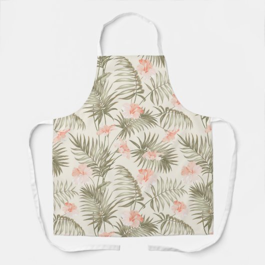 Tablier Hisbiscus Tropical Palm Tree Motif (Recto)