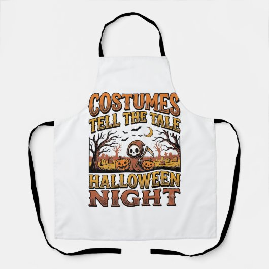 Tablier Histoire de costume d'Halloween Typographie de cim (Recto)