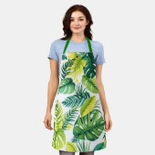Tablier Histoire de la feuille tropicale - Monstera & Bana (Porté)