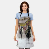 Tablier hiver à la ferme chevaux noirs (Porté)