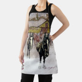 Tablier hiver à la ferme chevaux noirs (Insitu)