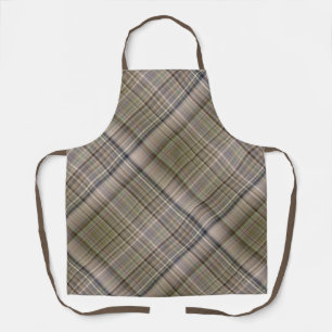 Tablier Hiver Brown et vert olive Plaid