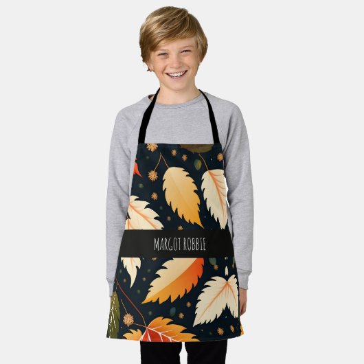 Tablier Hiver chute feuille Orange Retro Motif (Porté)