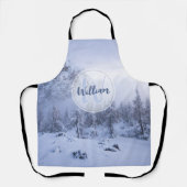 Tablier Hiver merveilleux brouillard épinette forêt neige  (Recto)