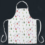Tablier Hiver Skieurs de descente Motif de ski<br><div class="desc">Design motif moderne à thème hivernal avec skieurs descendant les pistes de la station de ski alpin parmi des sapins enneigés et remontées mécaniques dans les Alpes. Les skieurs freeride portent des combinaisons de ski rétro vintages et colorées, descendent en ski avec des skis sur un arrière - plan de...</div>