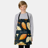 Tablier Hiver tombant feuille Orange Gradient Motif (Porté)