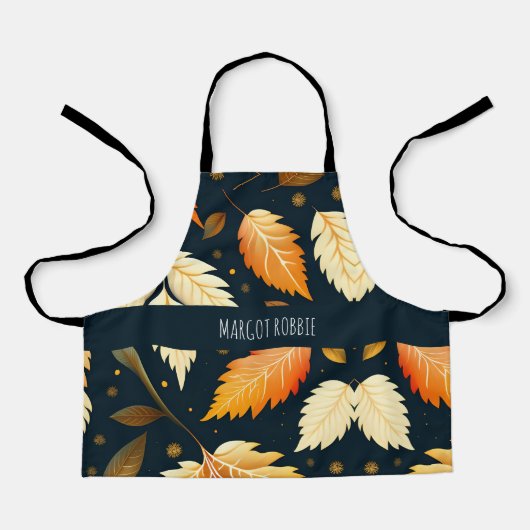 Tablier Hiver tombant feuille Orange Gradient Motif (Recto)