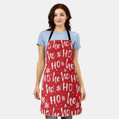 Tablier Ho, Ho, Ho Amusant apéro Design de Noël (Porté)