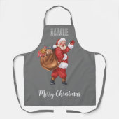 Tablier Ho ho Monogrammed Joyeux Noël Père Noël (Recto)