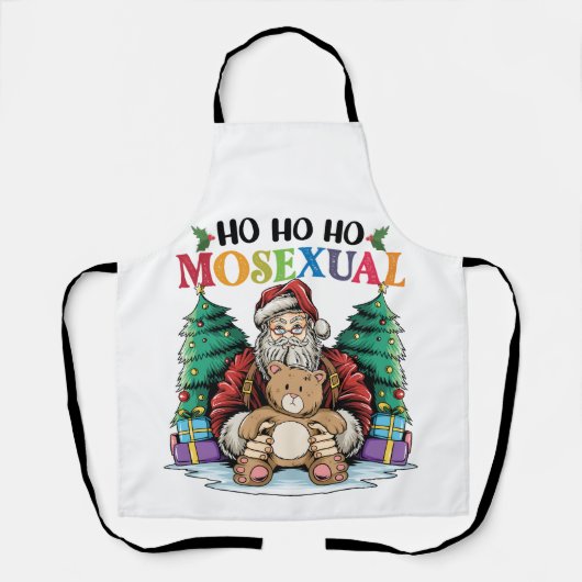 Tablier Ho Ho Mosexué Gay Père Noël LGBTQ Gay Christmas (Recto)