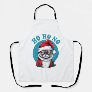 Tablier Ho ho non - drôle de chat grumpy santa