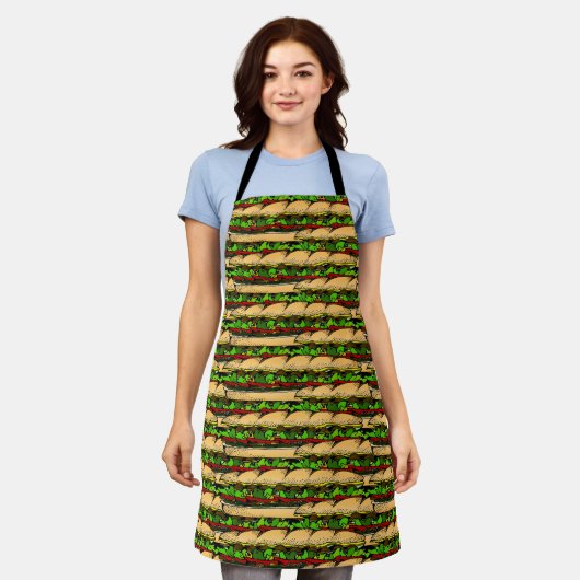 Tablier Hoagie Sandwich All-Over Print Apron (Porté)