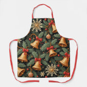 Tablier Holiday pattern, Christmas Bells with Snowflakes, (Recto)