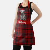 Tablier Holiday Red Plaid Wolfhound Santa Dog Christmas (Insitu)