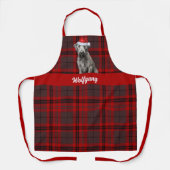 Tablier Holiday Red Plaid Wolfhound Santa Dog Christmas (Recto)