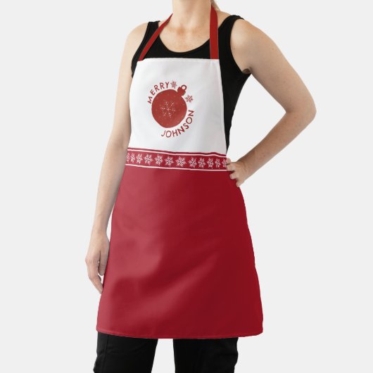 Tablier Holiday Snowflake Ajouter Votre Nom Texte (Insitu)