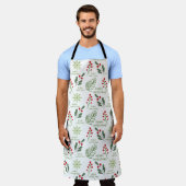 Tablier Holly Berries, Feuilles, Snowflake Motif de Noël (Porté)