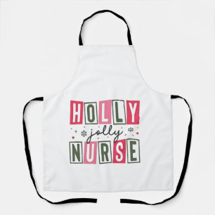 Tablier Holly Jolly Infirmière Noël Noël Noël Noël Noël No