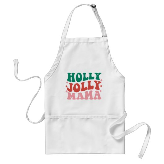 Tablier Holly Jolly Mama - Fun Holiday Design (Devant)