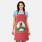 Tablier Holly on Red White Snowflakes (Porté)
