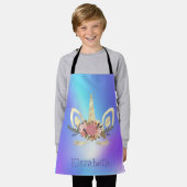 Tablier Holographie de visage Unicorne personnalisée (Porté)