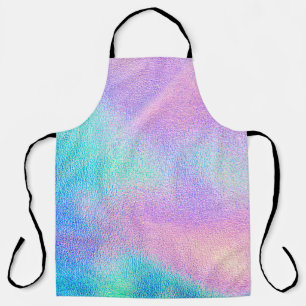Tablier Holographique texture réelle en bleu rose vert