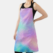 Tablier Holographique texture réelle en bleu rose vert (Insitu)