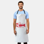 Tablier Homard aquarelle par Charlotte Canzano (Porté)