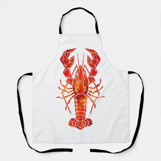 Tablier Homard polygonal rouge (Recto)