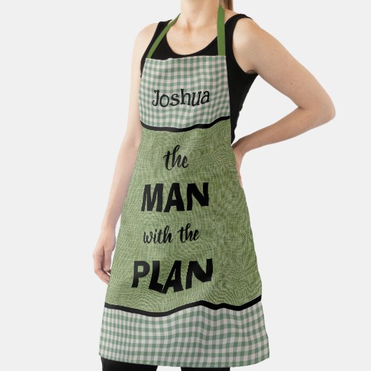 Tablier Homme Avec Le Plan Monographique Vert+En vichy Vér (Insitu)