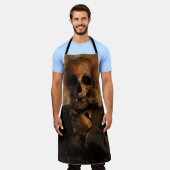 Tablier Homme crâne arrière - plan texture mort (Porté)
