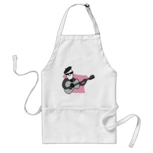 Tablier Homme portant un béret jouant de la guitare acoust