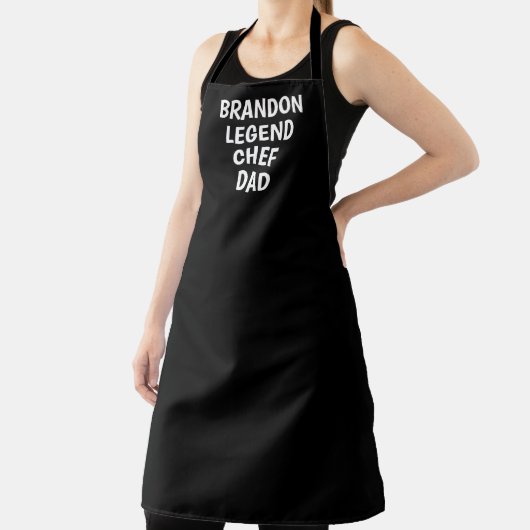 Tablier Homme's Elegant Black White Moderne Simple Papa Ch (Insitu)