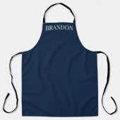 Tablier Homme's Elegant Marine Bleu Nom Moderne Simple Che (Recto)