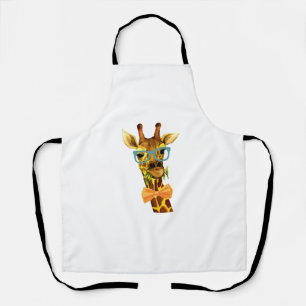 Tablier Hommes Femmes Nerdy Giraffe, Animaux Drôle
