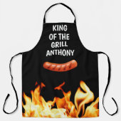 Tablier Hommes Saucage Noir Roi du Grill Chef BBQ (Recto)