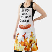 Tablier Hommes Saucisson Blanc moderne papa Chef BBQ (Insitu)