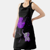 Tablier Hope Fight Cute Elephant Alzheimer's Purple Ribbon (Insitu)