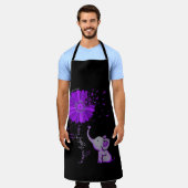 Tablier Hope Fight Cute Elephant Alzheimer's Purple Ribbon (Porté)