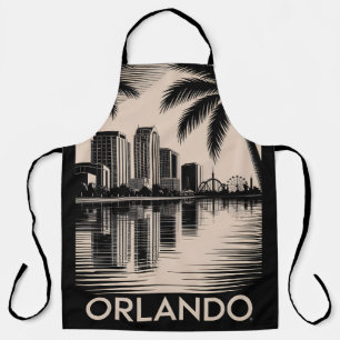 Tablier Horizon d'Orlando noir et blanc en gravure sur boi