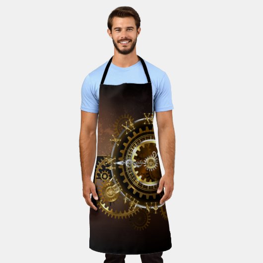 Tablier Horloge Steampunk avec des engrenages anciens (Porté)
