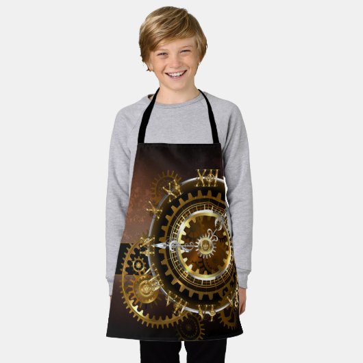 Tablier Horloge Steampunk avec des engrenages anciens (Porté)