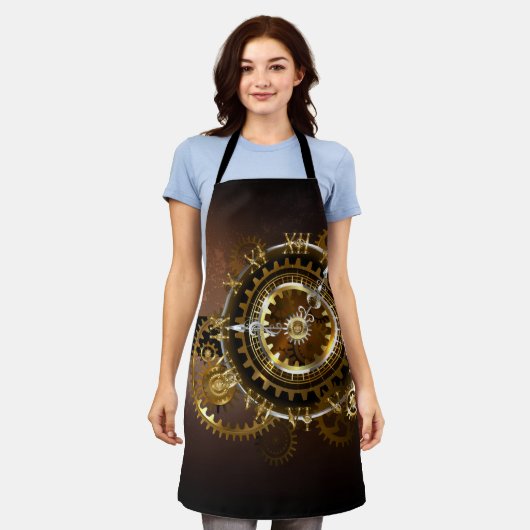 Tablier Horloge Steampunk avec des engrenages anciens (Porté)