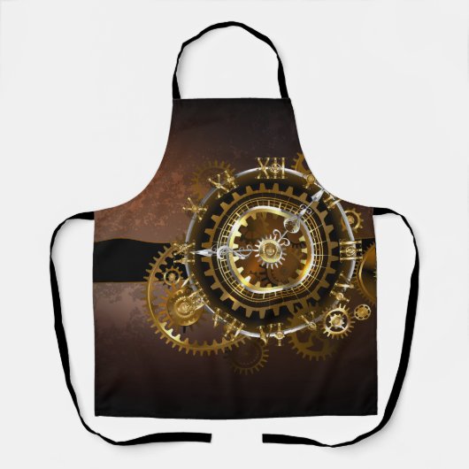 Tablier Horloge Steampunk avec des engrenages anciens (Recto)